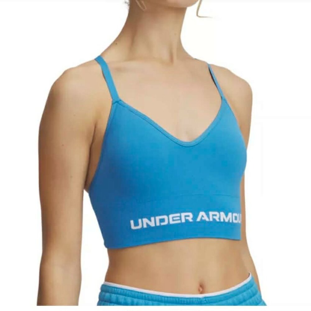 Women's Under Armour Vanish Seamless Low-Impact Long Sports Bra XL Blue
